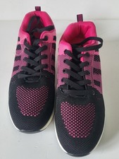 YOUECCI Baskets de marche basses noir rose à lacets très légères Taille 40