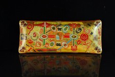 Lot 3 coupelles verre avec cigares images banderoles années 50 environ vintage, RDA