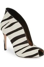 New GIANVITO ROSSI Zebra Genuine Calf Hair $1250 Bootie Ankle Boots Heels SZ 36 
