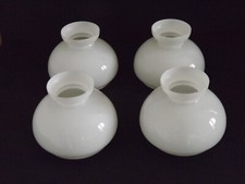 Lot de 4 abat-jour de rechange style lanterne en verre opalin blanc vintage français 200