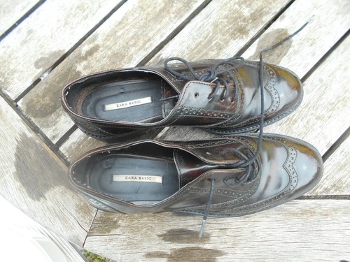 Derbies cuir aspect - ou,