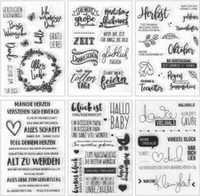 Lot de 6 tampons en silicone avec inscriptions en allemand - Pour bullet jour...