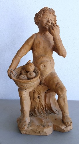 Putto enfant panier - putto, au