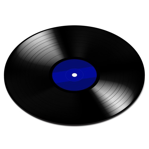 Disque vinyle bleu platine - vinyle,