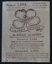 Carte visite madame lina - carte,