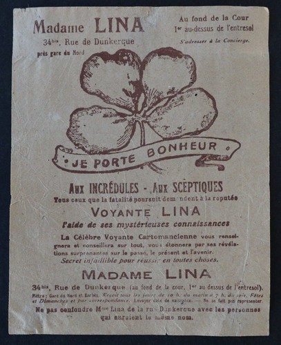 Carte visite madame lina - visite,