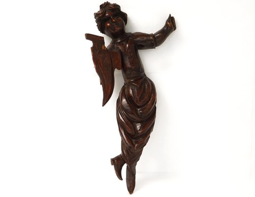 Sculpture bois personnage - , ange