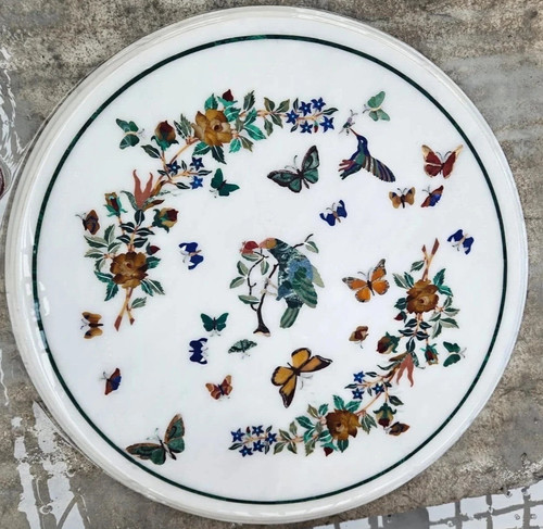 White marble table top - 18",