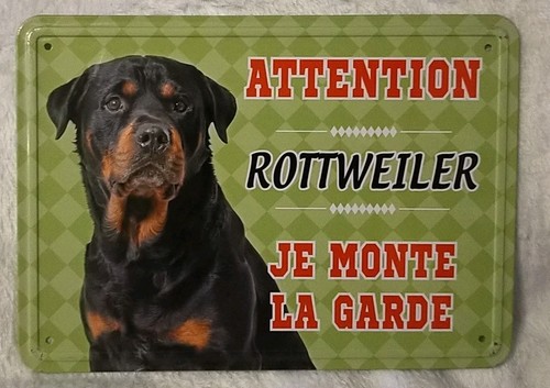Plaque attention rottweiler - plaque,