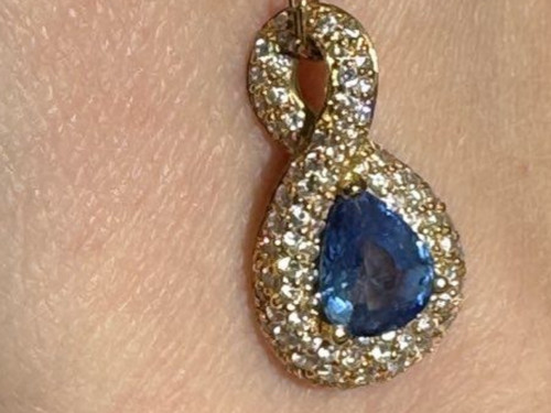 Pendentif 750 saphir ceylan - pendentif,
