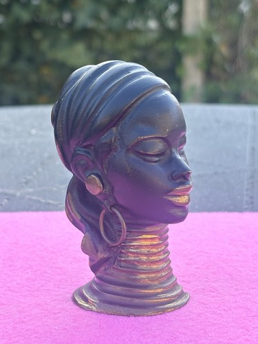 Buste bronze africaine akuli - bronze,