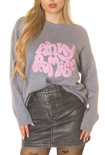 Pull femme oversize gris ecru - oversize,