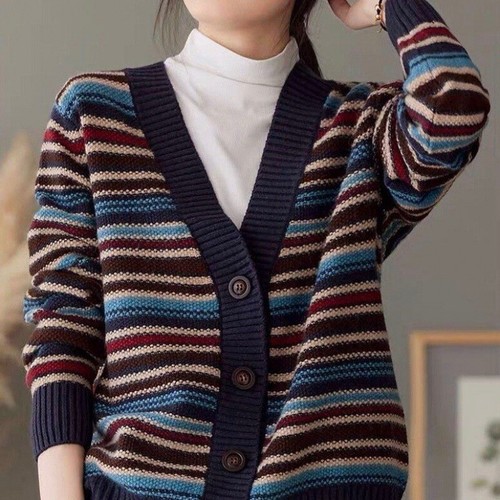 Femme tricot rayé - tricot, veste