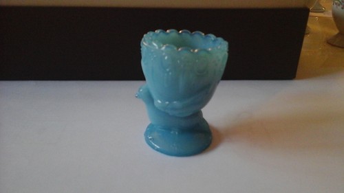 Coquetier opaline signé - en,