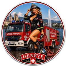 Sticker Pin-Up Pompiers