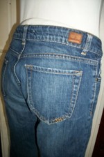 Pantalon 7/8 coton bleu droit