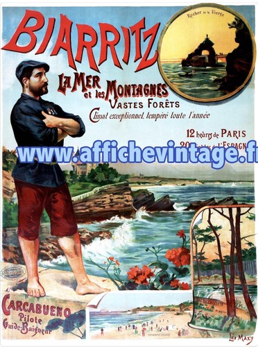 Affiche poster biarritz - affiche,