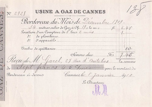 Cannes gaz usine - a, 1909