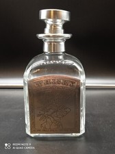 Bouteille Carafe  whisky en verre et étain , les étains du Manoir .