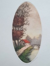 Riviere EPTE Gravure CEMBRIER 40x25cm XX°
