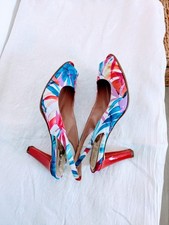 Escarpins sling back vernis fleurs t 37