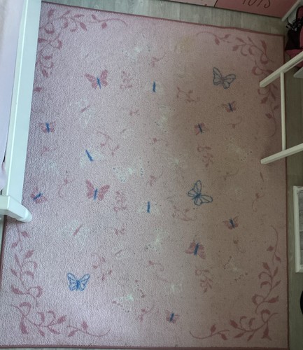 Tapis rose avec papillons - rose,