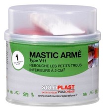 Mastic armé polyester résine chargée  fibre de verre pour réparation SOLOPLAST