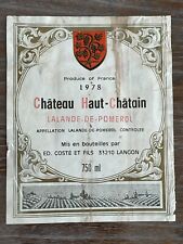 Étiquette Château Haut Châtain 1978 - Lalande de Pomerol - 75 cl