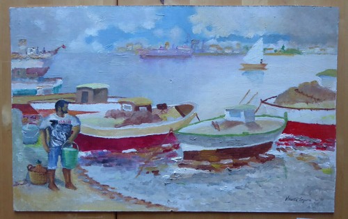 Vieux peinture huile sur - l'huile,