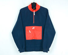 Sweat À Col Zippé Nike En Polaire Marine Pour Hommes L Rouge Pull Haut
