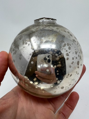 Boule noel verre eglomisé - de,