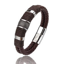 Bracelet cuir marron - bracelet,