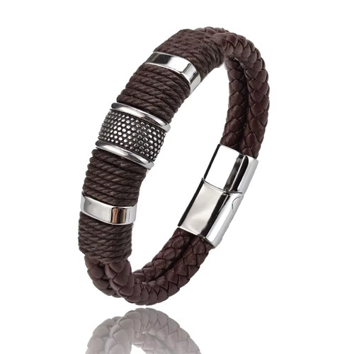 Bracelet cuir marron - bracelet,