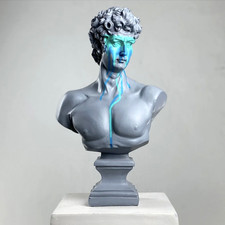 Statue David Pop Art Sculpture, buste en marbre Michelangelo Renaissance moderne