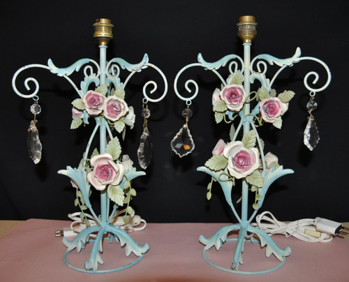 Paire lampes vintage en - lampes,
