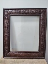 SUPERBE CADRE PORTE PHOTO BOIS SCULPTE + VERRE D' ORIGINE - XIXe siècle