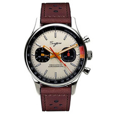 Sugess Vintage Chronographe Montre-Bracelet Mécanique Pilot Saphir Racing V2