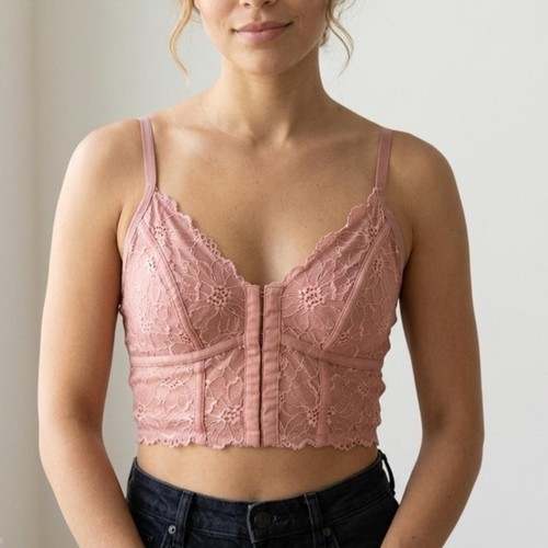 Mauve floral lace longline