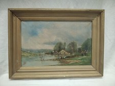 TABLEAU ANCIEN HUILE SUR TOILE ÉCOLE BARBIZON 19E LUCIEN FELIX HENRY NO 2