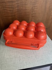Ancienne boîte à 12 oeufs plastique orange  vintage années 70 Syla