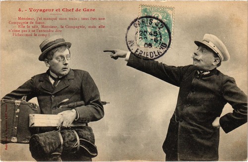 Cpa voyageur et - voyageur, chef