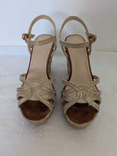 Espadrilles compensées Mohana Dorées Taille 36 - Paille - Cuir