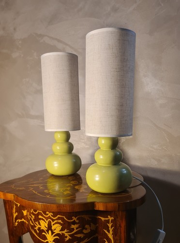 Paire lampe chevet ceram - lampe, de