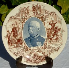Sarreguemines - Assiette en faïence Mac-Mahon. Série les Grands Hommes 