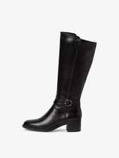 Botte cuir noir talon bloc