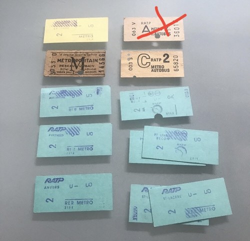 Ancien ticket paris métro - ticket,