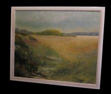 [POST-IMPRESIONNISME NORMANDIE ELBEUF] GROUARD (Eliane) - Rêverie aux champs.