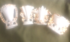 4 vases église mariée porcelaine Paris plus ou moins dédorés