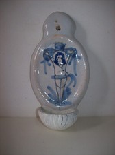 Bénitier ancien en faïence -