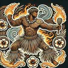 2 Autocollants hibiscus Tahiti